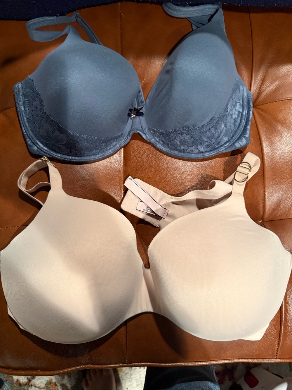 Victoria's Secret Nude and Slate Smooth & Lace T-Shirt Bras (2-Pack)